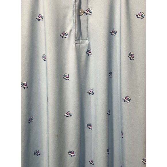 Chubbies Mens Ice Cream Truck Print Light Blue Polo Shirt S Short Sleeve Polyest - Picture 4 of 6